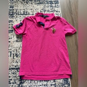 U.S. Polo Assn. Bright Pink Men’s Polo with Embroidered Logo